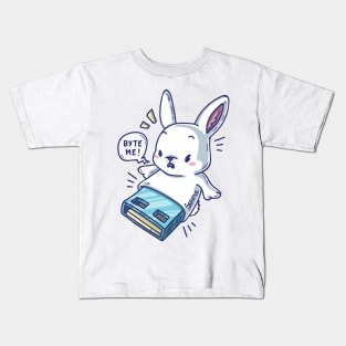 Cute rabbit flashdive saying "Byte me" Kids T-Shirt